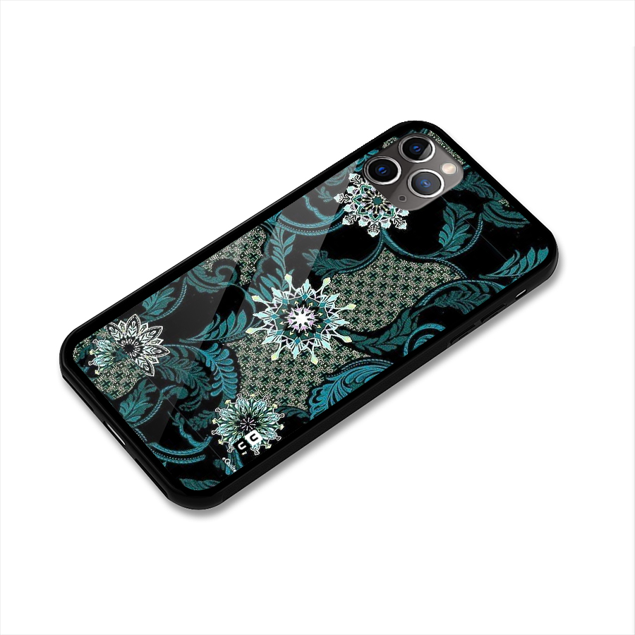 Bottle Green Floral Glass Back Case for iPhone 11 Pro Max