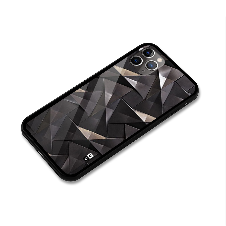 Carved Triangles Glass Back Case for iPhone 11 Pro Max