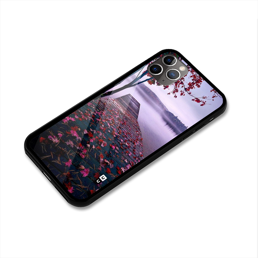 Cherry Blossom Dock Glass Back Case for iPhone 11 Pro Max