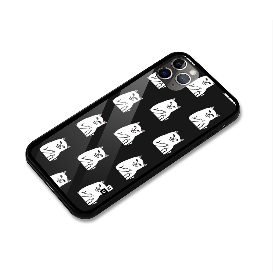 Chill Cat Pattern Glass Back Case for iPhone 11 Pro Max