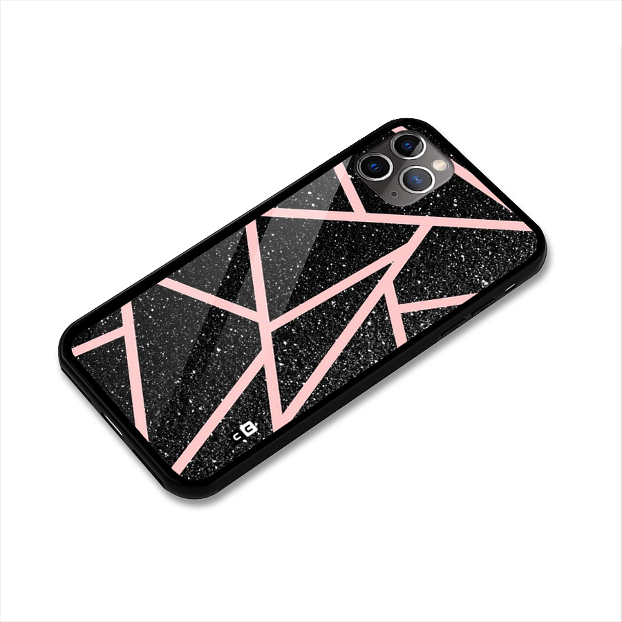 Concrete Black Pink Stripes Glass Back Case for iPhone 11 Pro Max