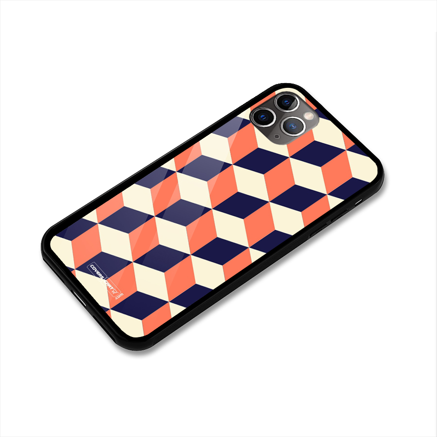 Cube Pattern Glass Back Case for iPhone 11 Pro Max