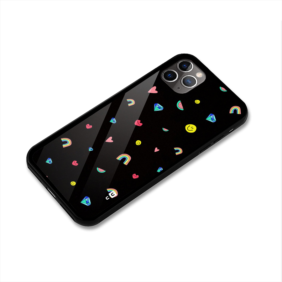 Cute Multicolor Shapes Glass Back Case for iPhone 11 Pro Max