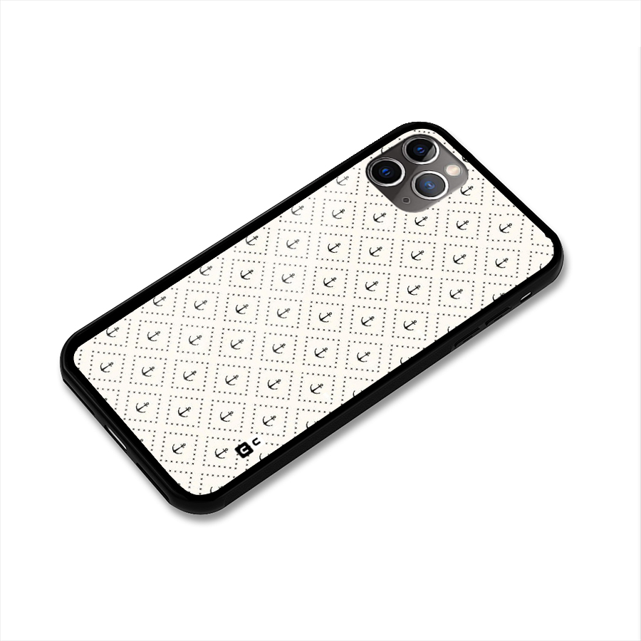 Diamond Anchor Design Glass Back Case for iPhone 11 Pro Max