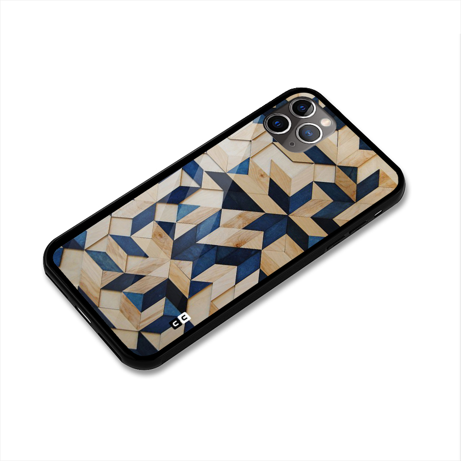 Disorted Wood Blue Glass Back Case for iPhone 11 Pro Max