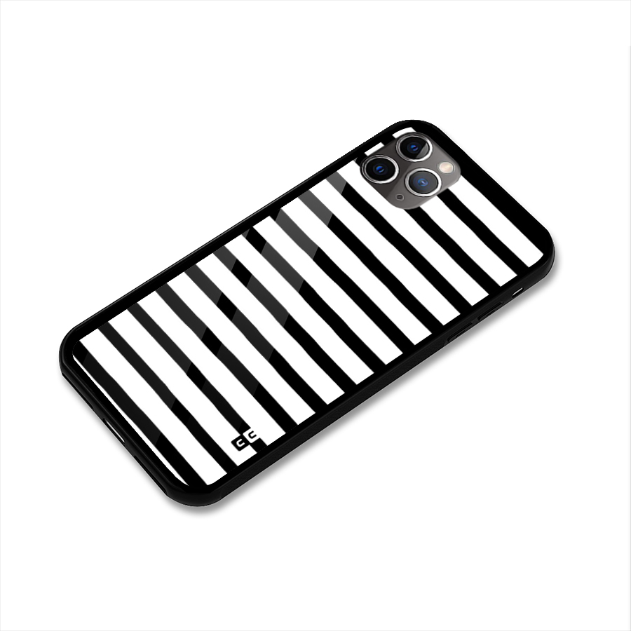 Elegant Basic Stripes Glass Back Case for iPhone 11 Pro Max