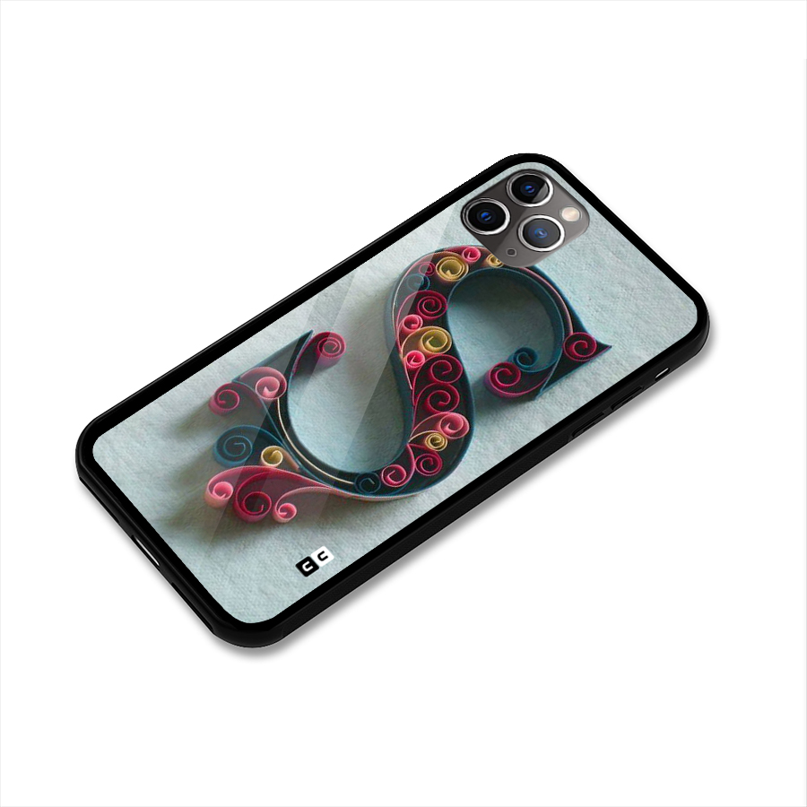 Floral Alphabet Glass Back Case for iPhone 11 Pro Max