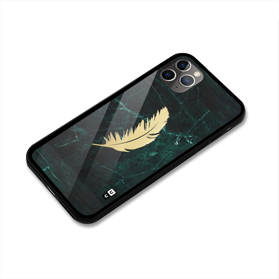Golden Feather Glass Back Case for iPhone 11 Pro Max