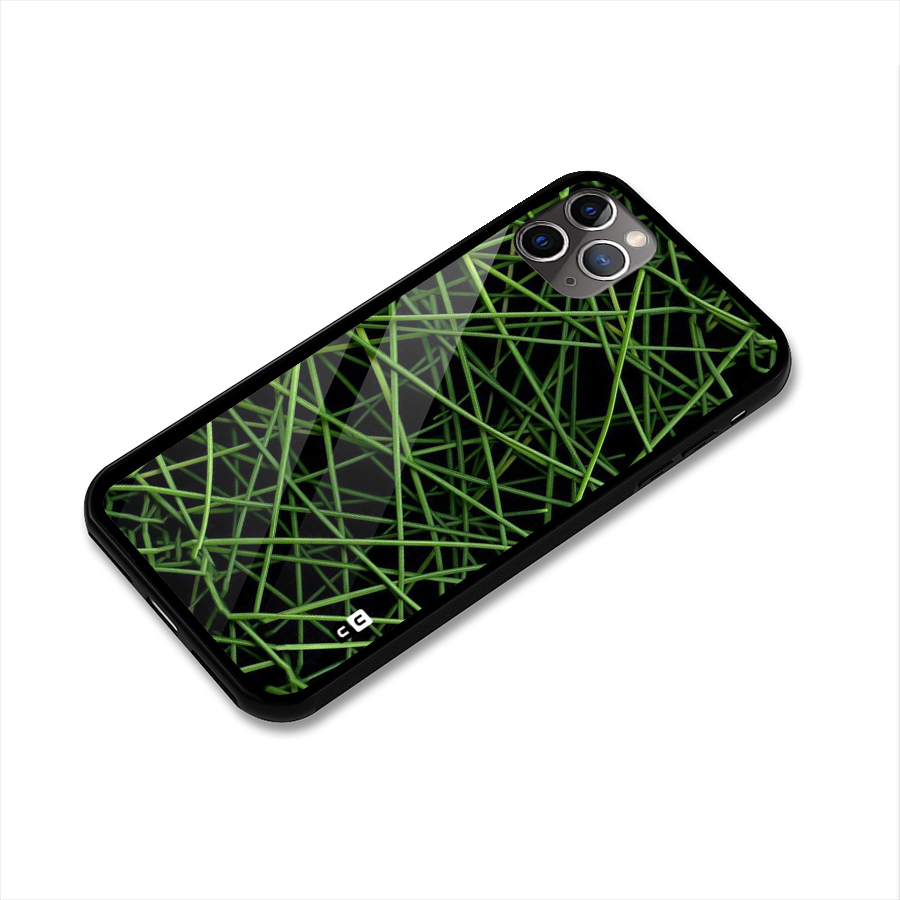 Green Lines Glass Back Case for iPhone 11 Pro Max