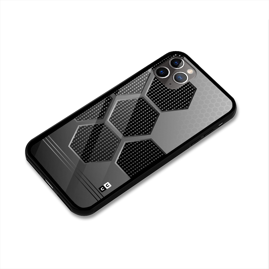 Grey Black Hexa Glass Back Case for iPhone 11 Pro Max