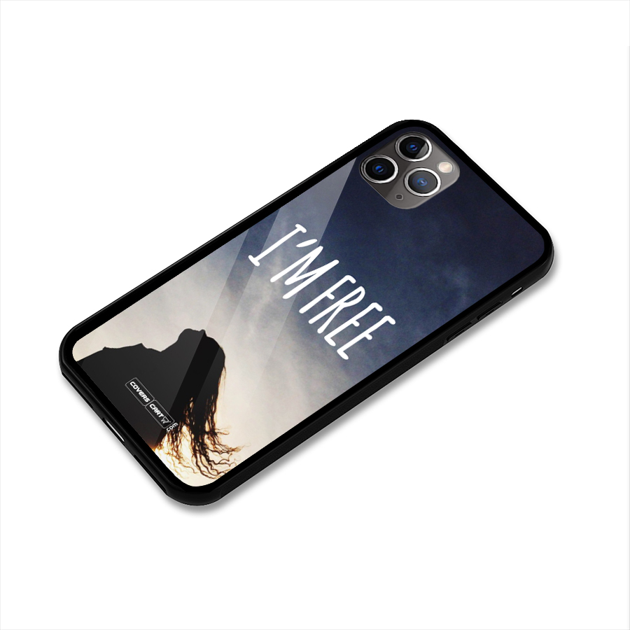 I m Free Glass Back Case for iPhone 11 Pro Max