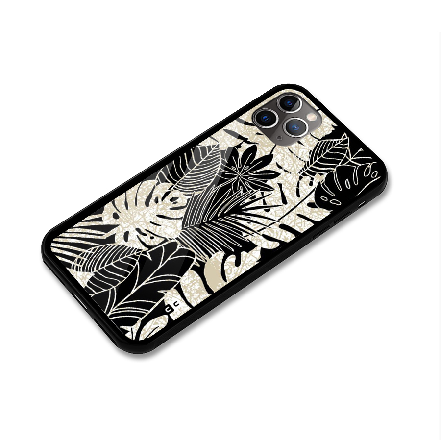 Leaf Pattern Glass Back Case for iPhone 11 Pro Max
