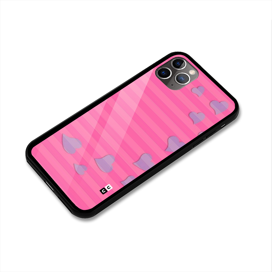 Light Heart Stripes Glass Back Case for iPhone 11 Pro Max