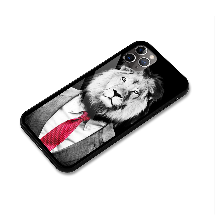 Lion with Red Tie Glass Back Case for iPhone 11 Pro Max