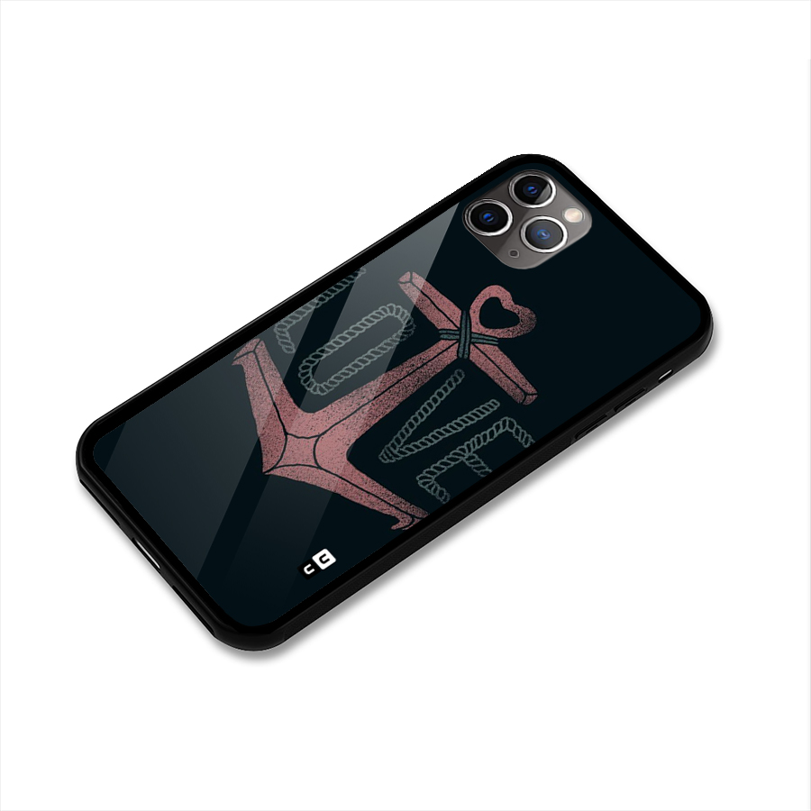 Love Anchor Form Glass Back Case for iPhone 11 Pro Max