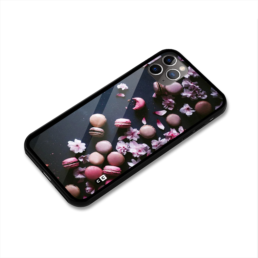 Macaroons And Cheery Blossoms Glass Back Case for iPhone 11 Pro Max