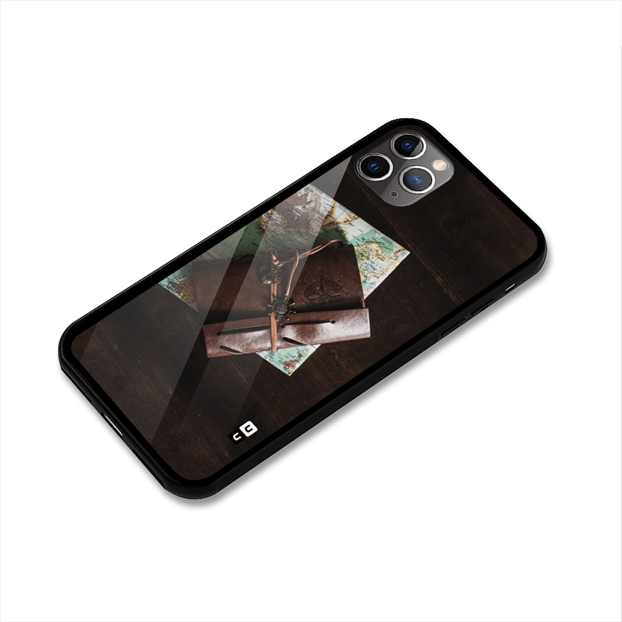 Map Journal Glass Back Case for iPhone 11 Pro Max