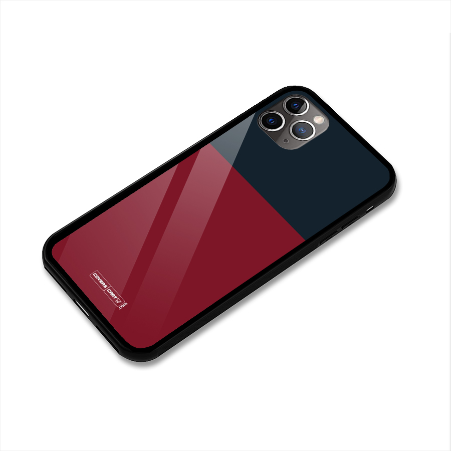 Maroon and Navy Blue Glass Back Case for iPhone 11 Pro Max