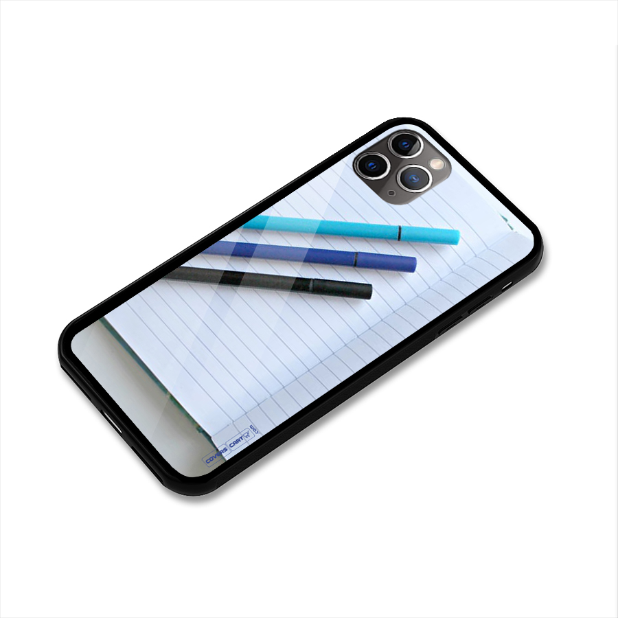 Notebook And Pens Glass Back Case for iPhone 11 Pro Max