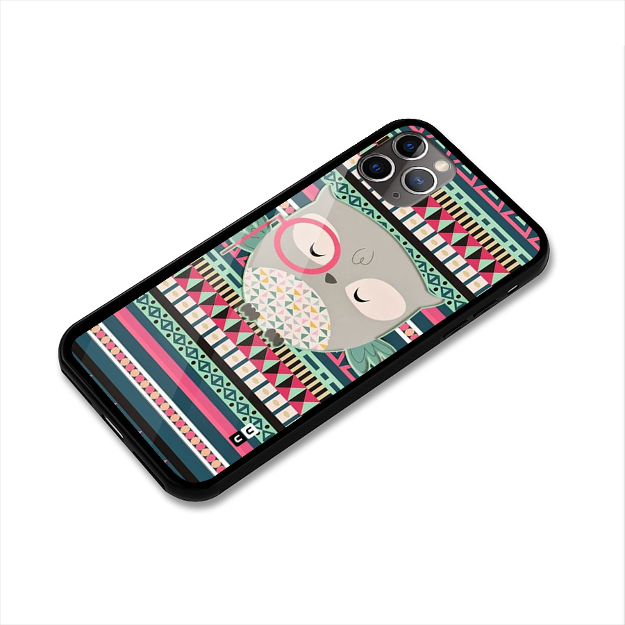 Owl Cute Pattern Glass Back Case for iPhone 11 Pro Max