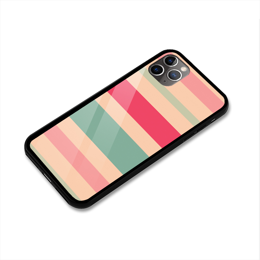 Pastel Stripes Vintage Glass Back Case for iPhone 11 Pro Max