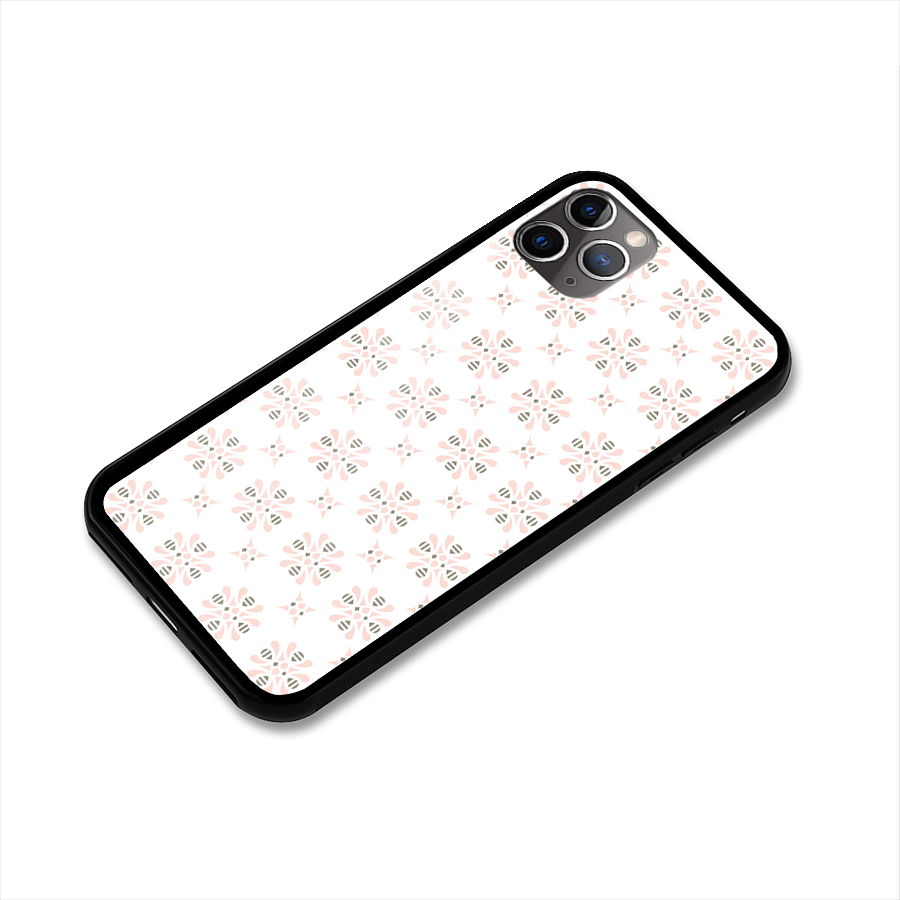 Pink Floral Pattern Glass Back Case for iPhone 11 Pro Max