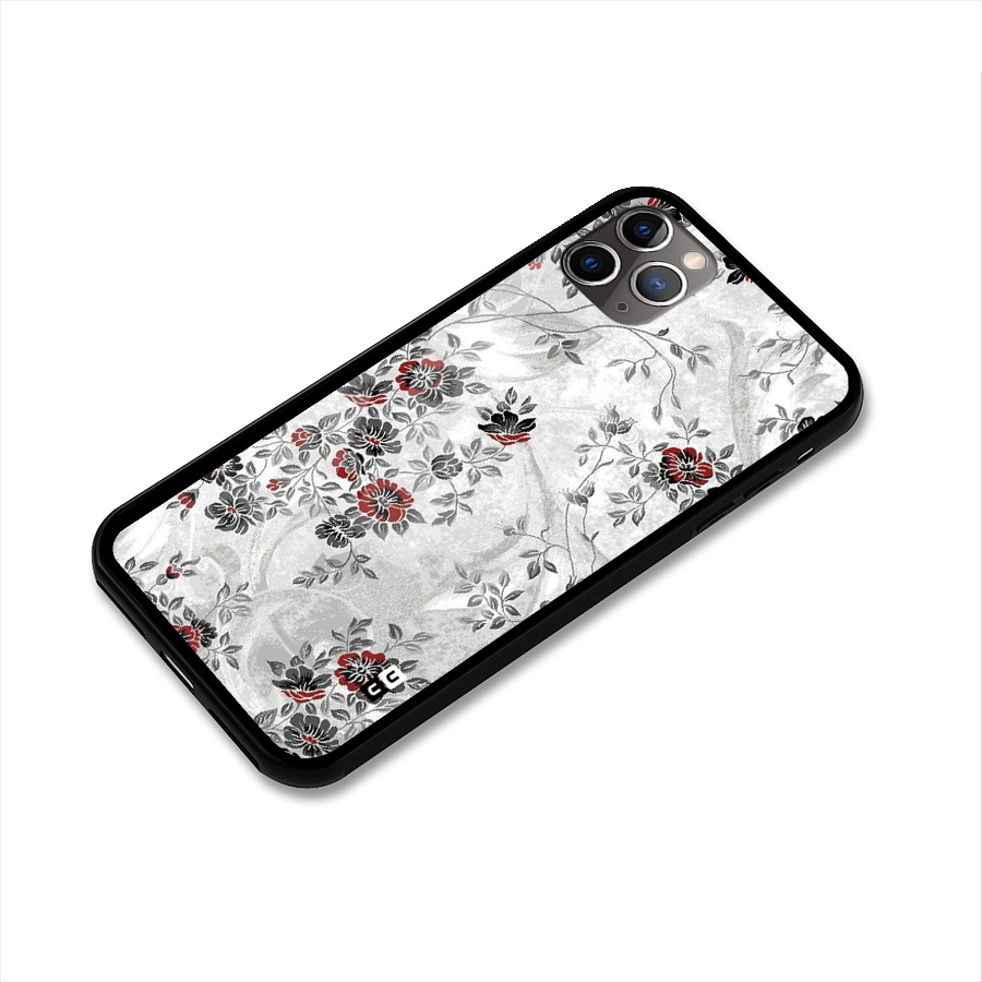 Pleasing Grey Floral Glass Back Case for iPhone 11 Pro Max