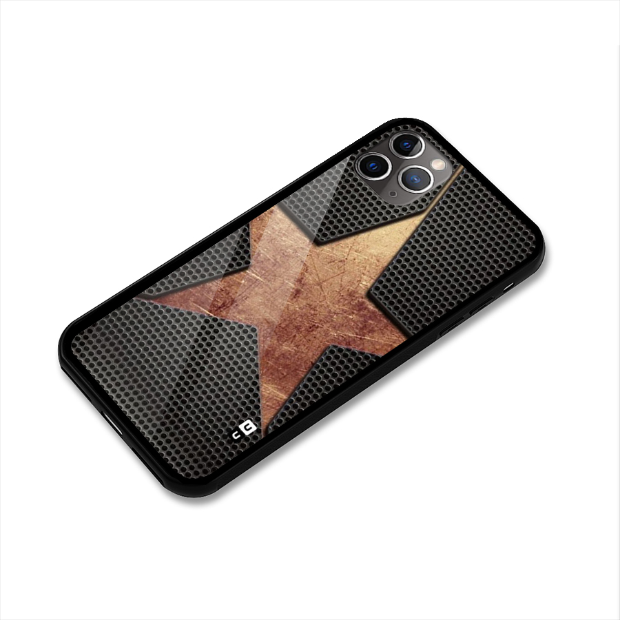 Rugged Gold Star Glass Back Case for iPhone 11 Pro Max