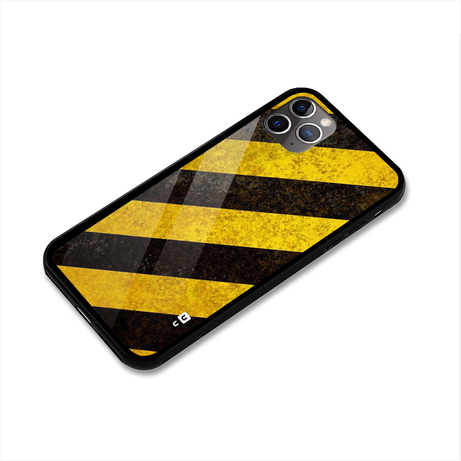 Shaded Yellow Stripes Glass Back Case for iPhone 11 Pro Max