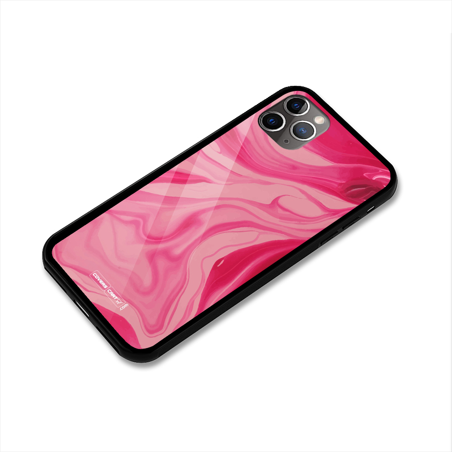 Sizzling Pink Marble Texture Glass Back Case for iPhone 11 Pro Max