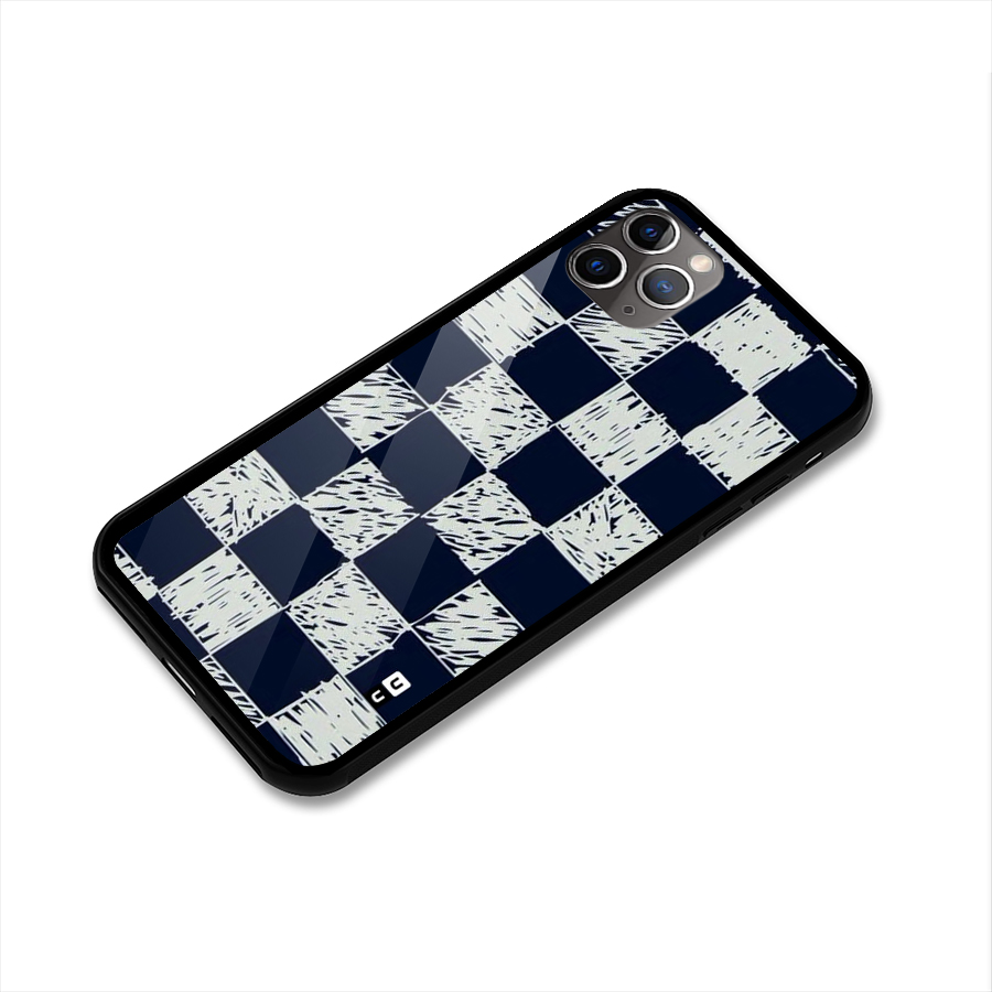 Sketchy Check Design Glass Back Case for iPhone 11 Pro Max