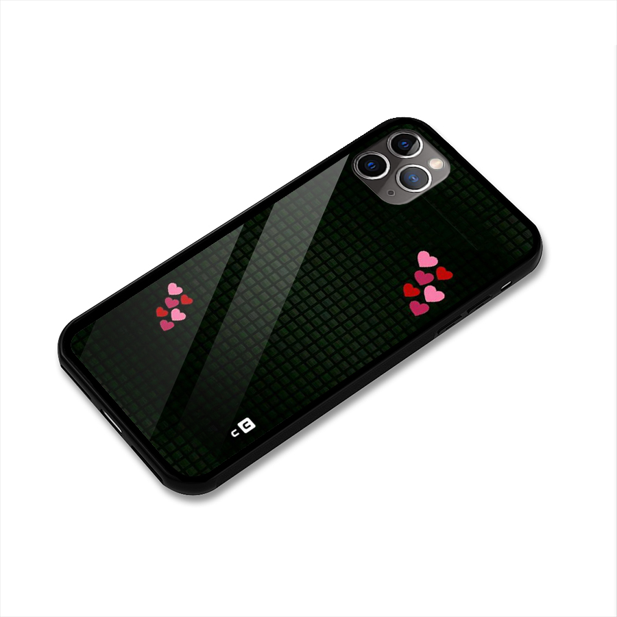 Square and Hearts Glass Back Case for iPhone 11 Pro Max