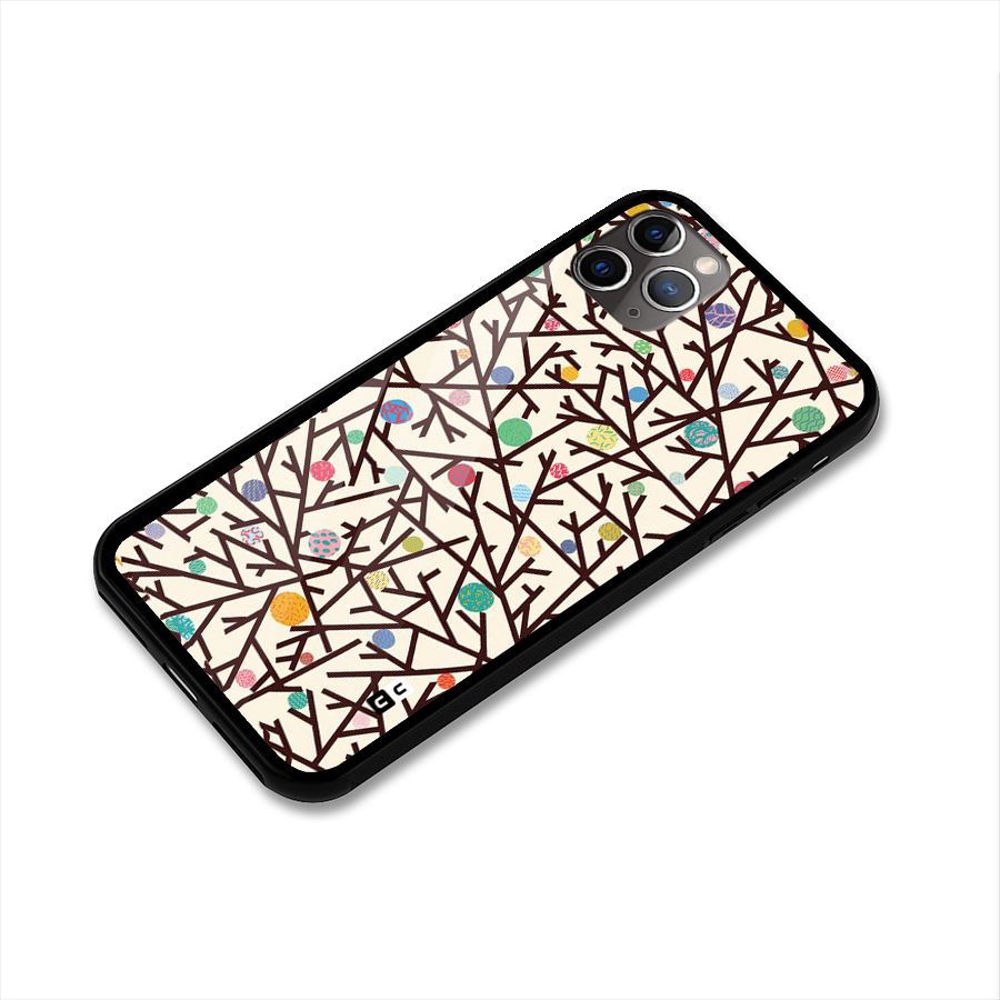 Stem Pattern Glass Back Case for iPhone 11 Pro Max