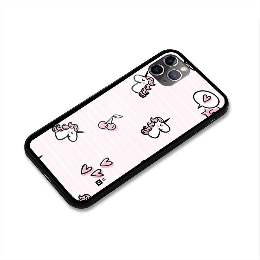 Strawberries And Unicorns Glass Back Case for iPhone 11 Pro Max