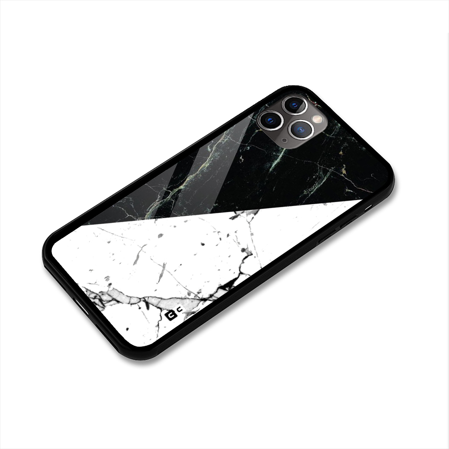 Stylish Diagonal Marble Glass Back Case for iPhone 11 Pro Max