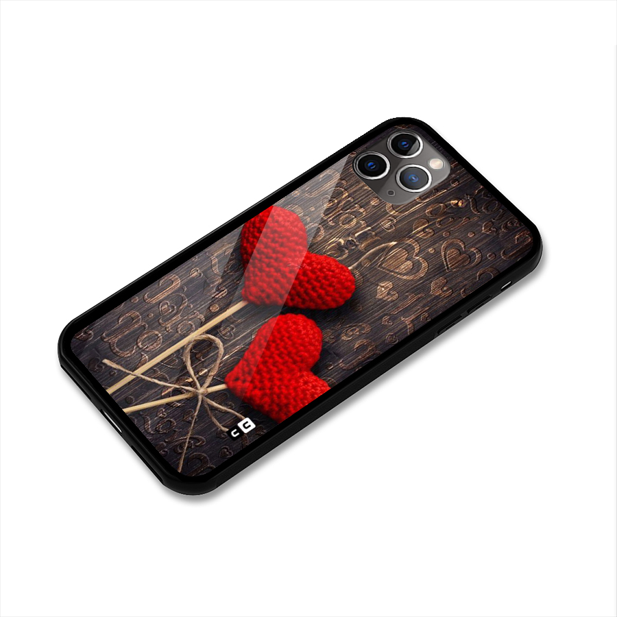 Thread Art Wooden Print Glass Back Case for iPhone 11 Pro Max