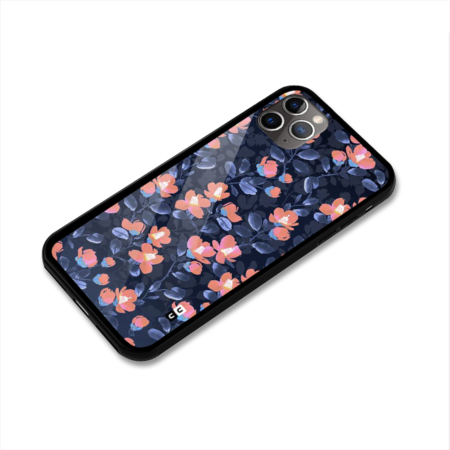 Tiny Peach Flowers Glass Back Case for iPhone 11 Pro Max