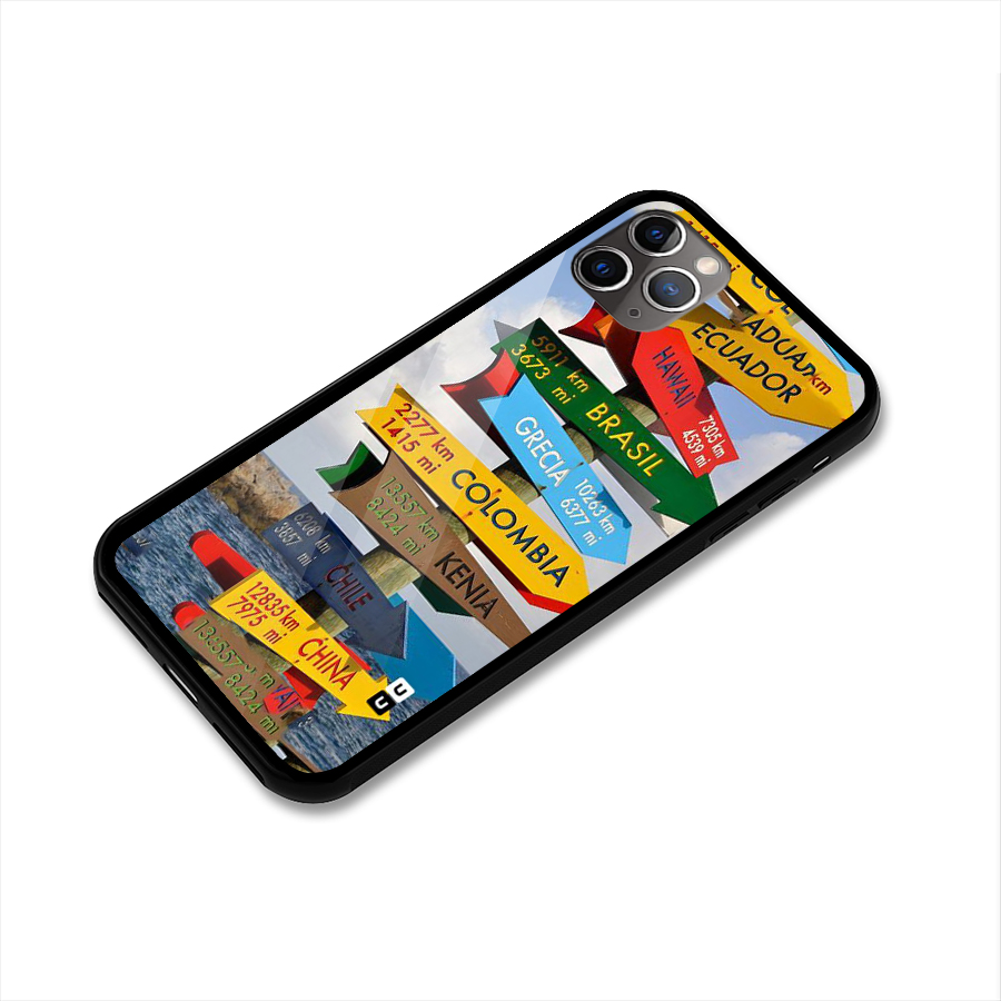 Travel Directions Glass Back Case for iPhone 11 Pro Max
