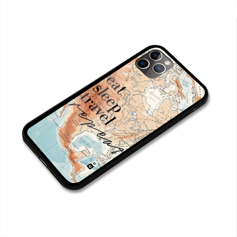 Travel Repeat Glass Back Case for iPhone 11 Pro Max