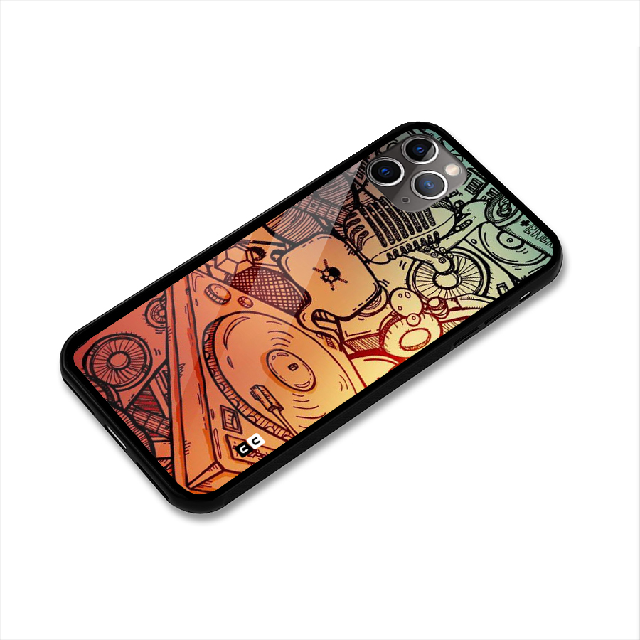 Vinyl Design Glass Back Case for iPhone 11 Pro Max