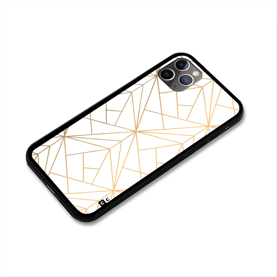 White Golden Zig Zag Glass Back Case for iPhone 11 Pro Max
