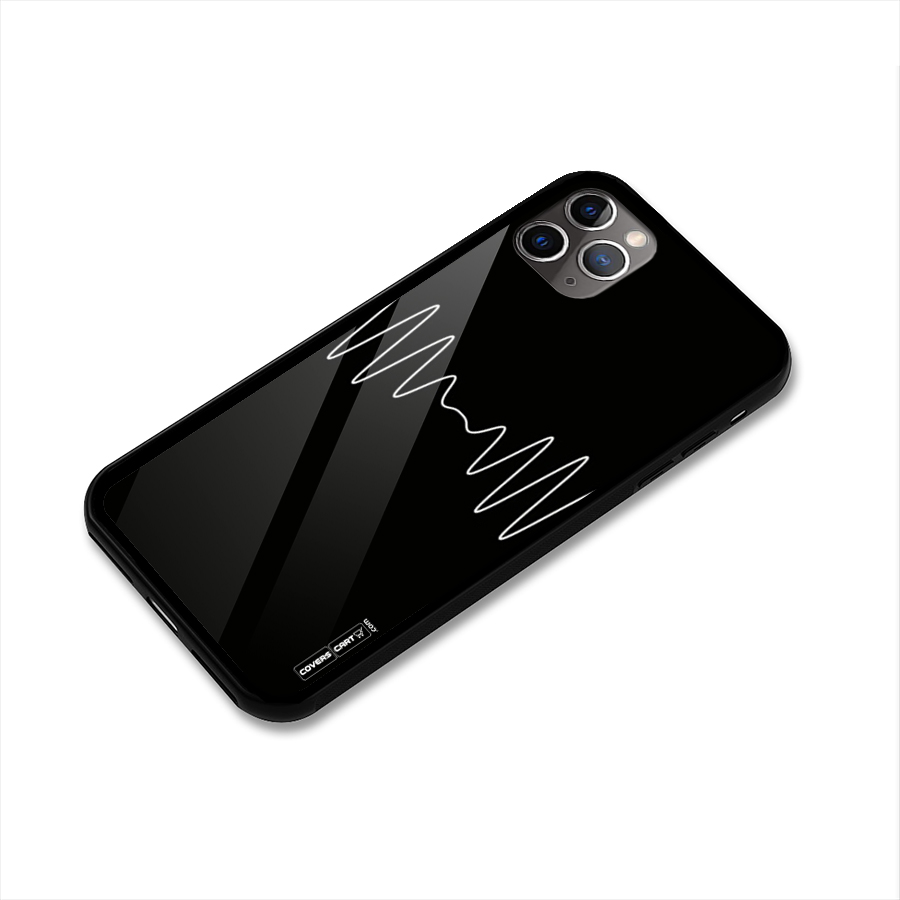 White Minimal Thread Glass Back Case for iPhone 11 Pro Max