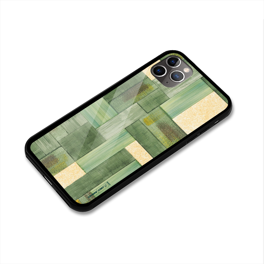 Wooden Green Texture Glass Back Case for iPhone 11 Pro Max