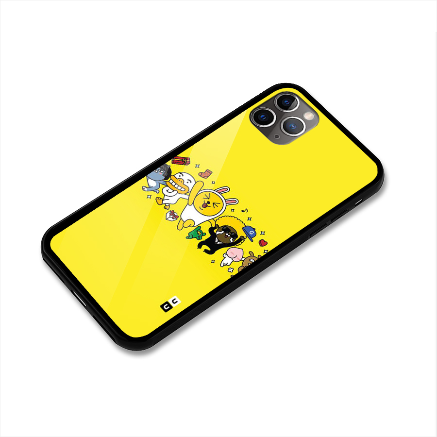Yellow Friends Glass Back Case for iPhone 11 Pro Max