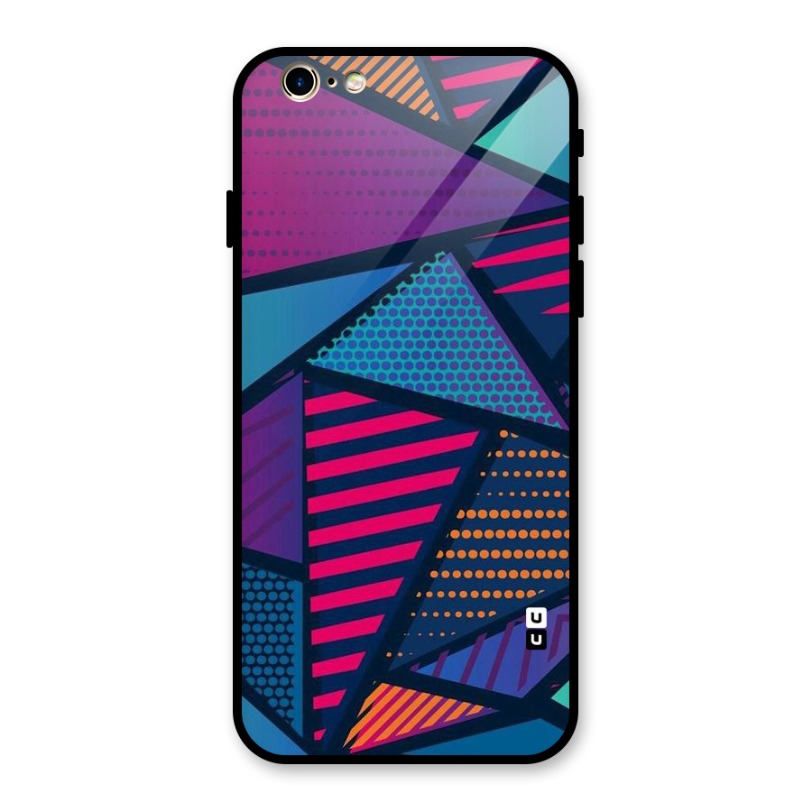 Abstract Lines Polka Glass Back Case for iPhone 6 6S