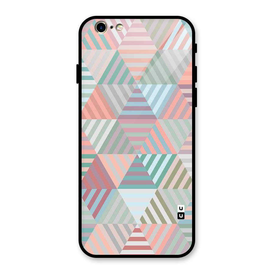 Abstract Triangle Lines Glass Back Case for iPhone 6 6S