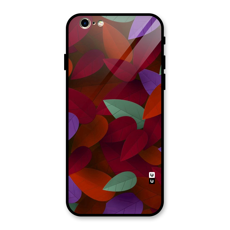 Aesthetic Colorful Leaves Glass Back Case for iPhone 6 6S
