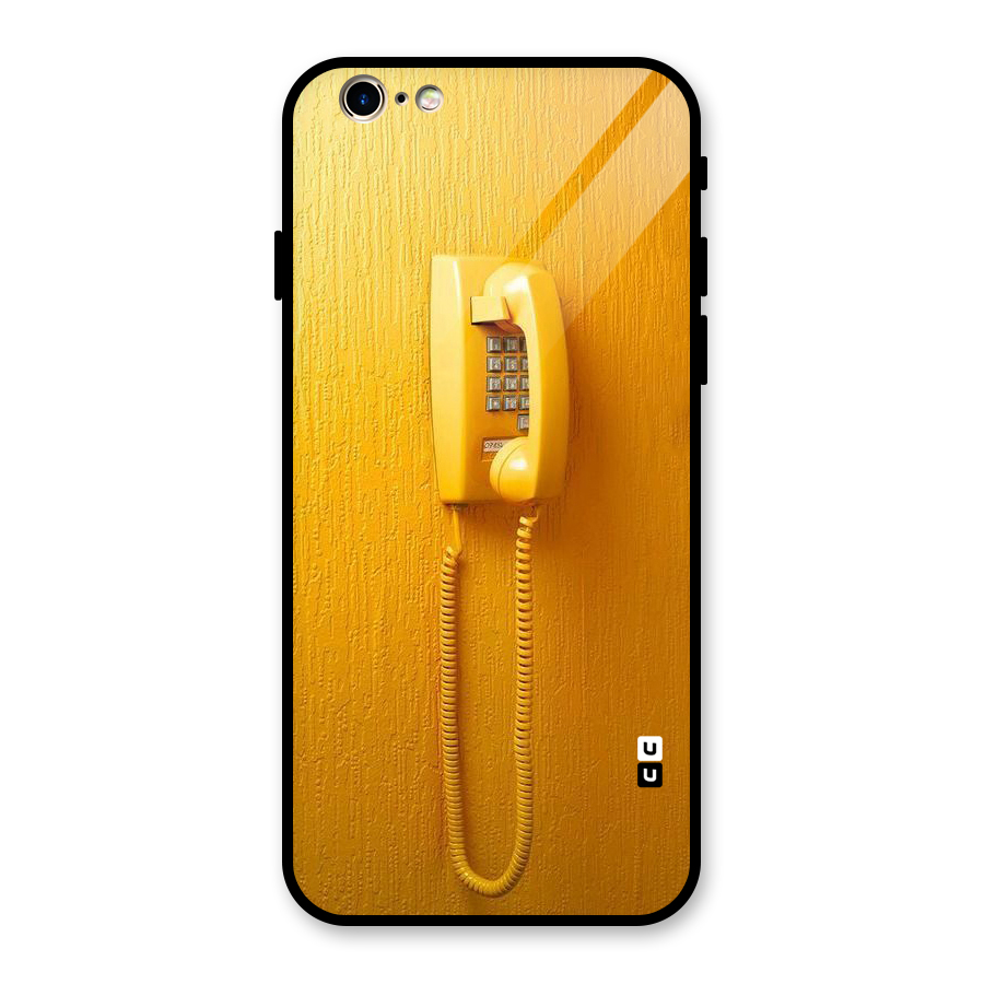 Aesthetic Yellow Telephone Glass Back Case for iPhone 6 6S