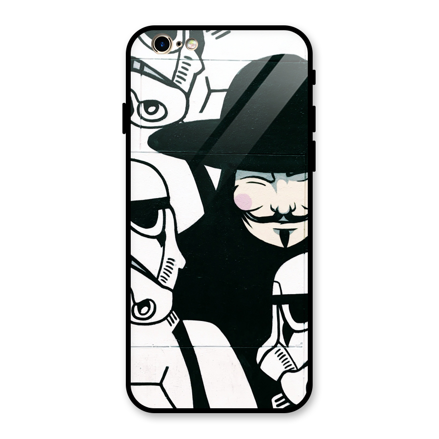 Anonymous Hat Glass Back Case for iPhone 6 6S