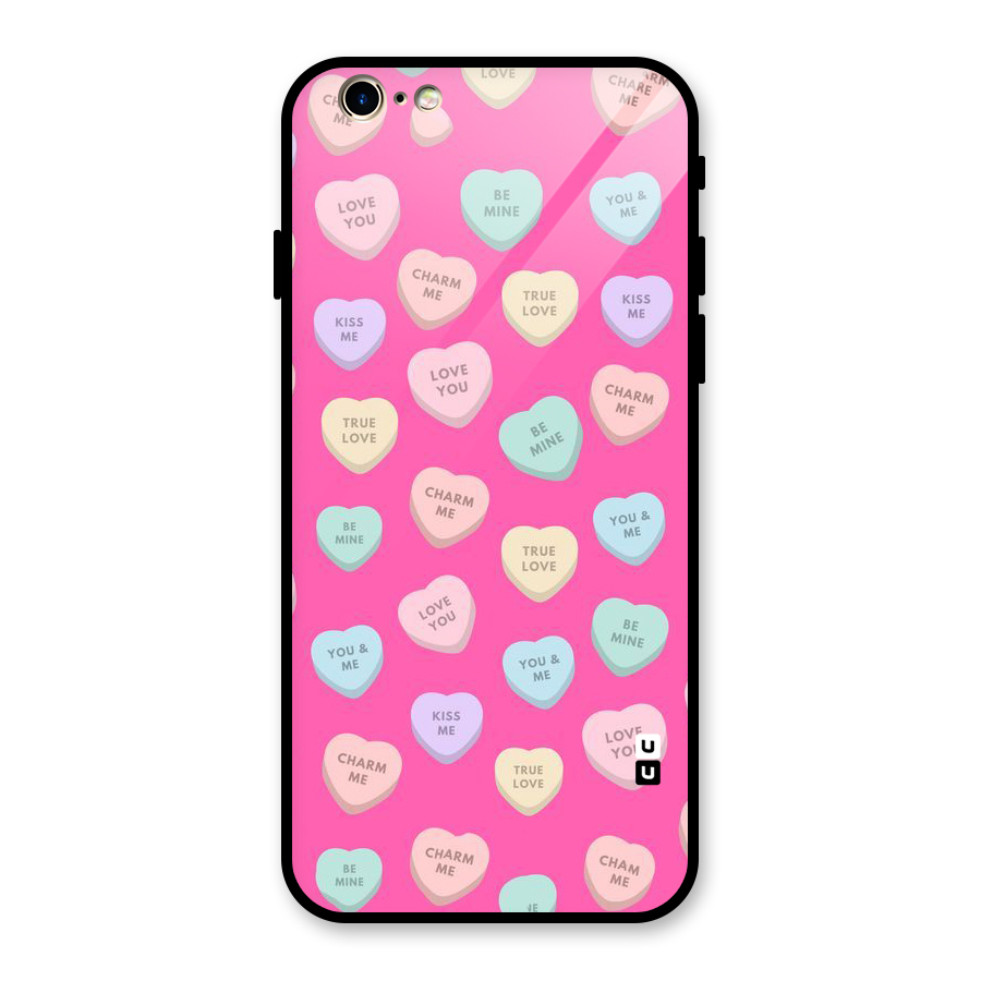 Be Mine Hearts Pattern Glass Back Case for iPhone 6 6S